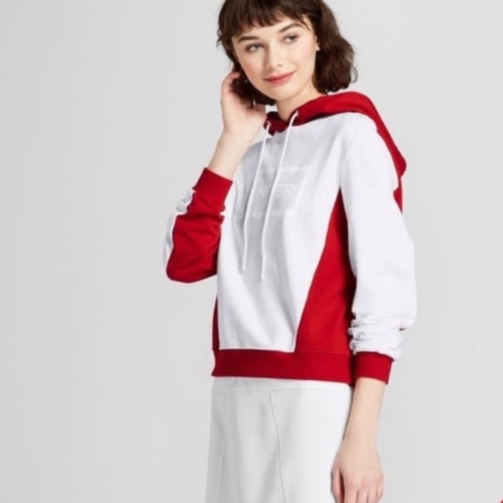 (B52) Hunter For Target White & Red‎ Hoodie Pullover, Size Medium